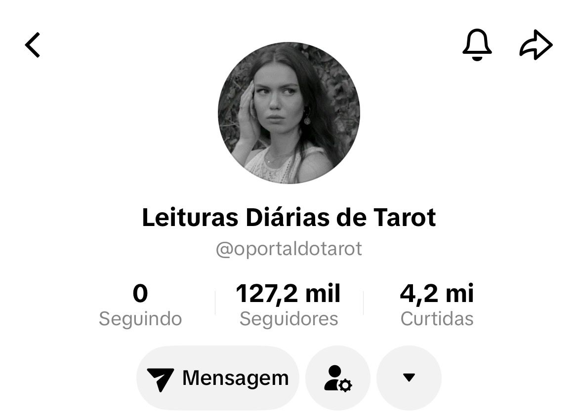 127 mil seguidores no TikTokO Portal do Tarot